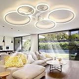 Smart Ventilador De Techo Con Luz Silencioso, Regulable Reversible LED Grande Lámpara Y Mando A Distancia DC Moderno Salón 100cm Para Dormitorio - Blanco