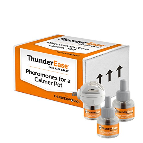 ThunderEase Cat Calming Pheromone Diffuser Kit | Powered by FELIWAY | Reduce Scratching, Urine Spraying, Marking and Anxiety (90 Day Supply)