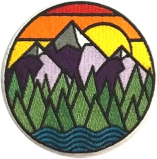 PatchClub Mountain & River Patch Outdoor Embroidered Iron On/Sew On Patch 3in Hiking, Adventure, Badge for Backpacks, Jackets & Hats