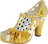 futter: textil Ruby Shoo Damen valerie t-bar-block pumps mit hohen absatz 09335 ocker 8 uk