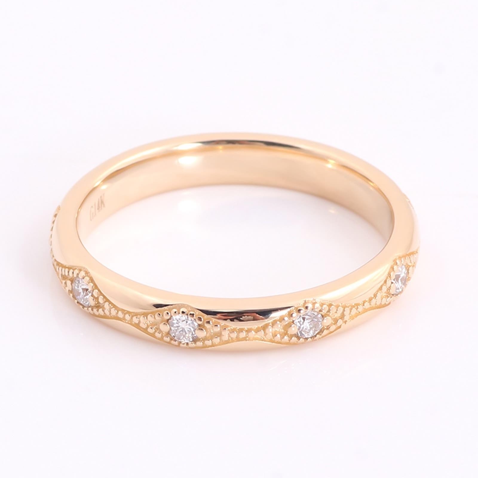Bague en or jaune 9 carats/14 carats/18 carats pour petite amie, alliances infini avec moissanite