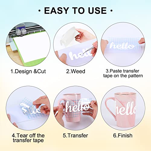 Xseino Permanent Vinyl - 12" X 11Ft White Adhesive Vinyl Roll For Cricut, Silhouette And Other Cutters, Permanent Outdoor Vinyl For Cup,Decor Sticker, Car Decal, Scrapbooking, Signs(Glossy White) #TOP3