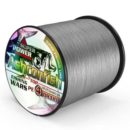 Tresse de pêche 4 brins Ashconfish 80LB sans élasticité et super résistante - 2