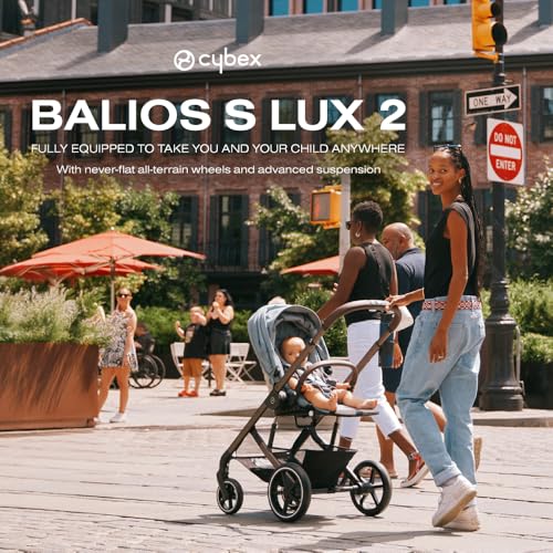 Cybex Balios S Lux Stroller FrontFacing or ParentFacing Seat Positions OneHand Fold Multiposition Recline Adjustable Leatherette Handlebar Infant, Lava Grey - Thumbnail 2