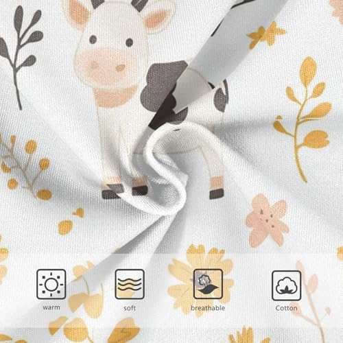 Wusikd Cute Cow Girls' Underwear Cotton Flower Girls Briefs Soft Toddler Underwear 2T3