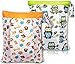 BONTIME Wet Bag for Cloth Diapers - Double Pockets & Antislide Zippered Wet Dry Diaper Bags,12"x 16",2-Pack,