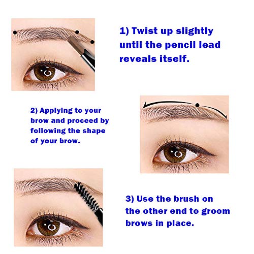 Eyebrow Pencil Set - 5 Colors Dual Ended Definition Eye Brow Crayon Liner Pencils With Integrated Brush Eyes Makeup For Women And Girls By “Wonder X” #TOP3