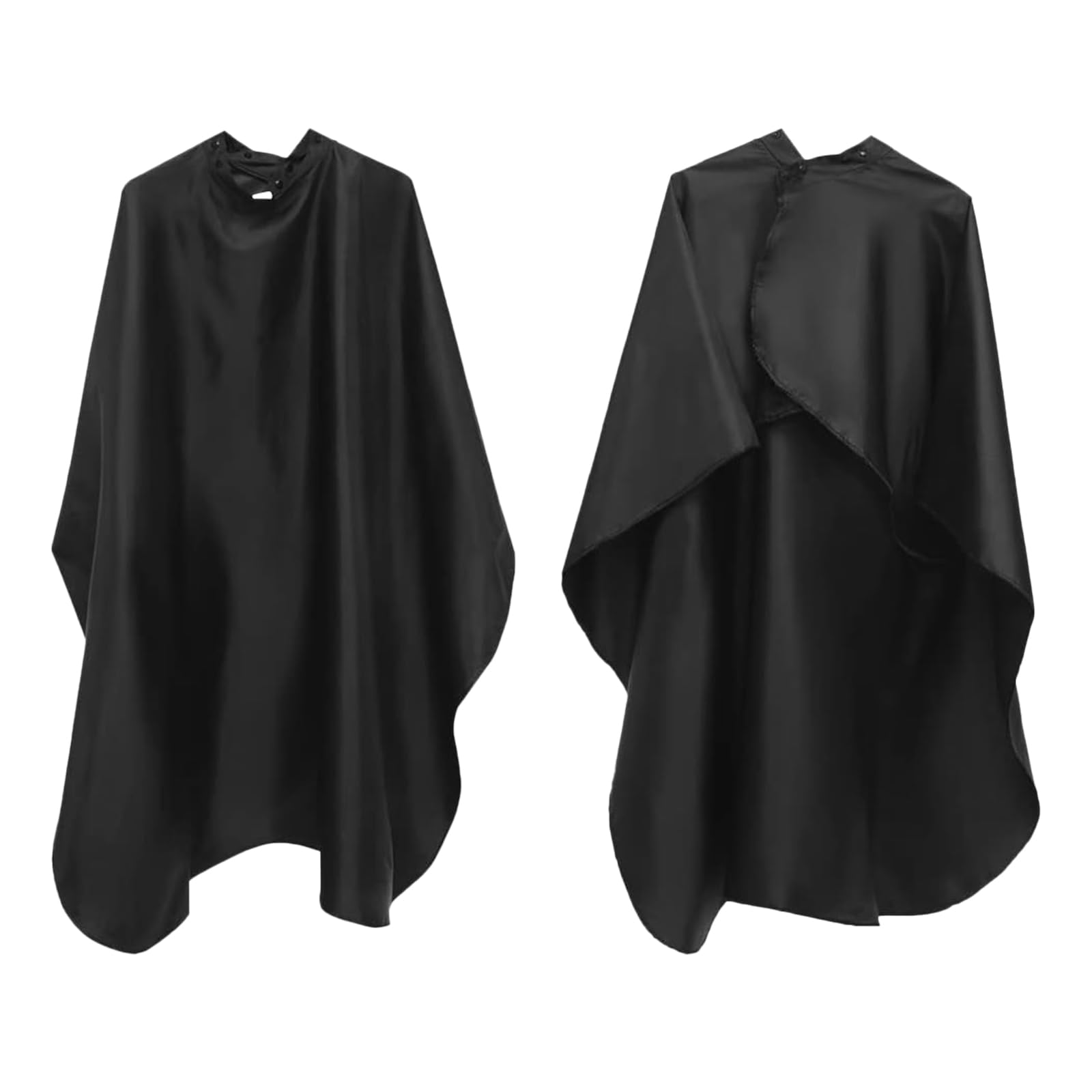 Capa Peluqueria Hombre 6 Botones Ocultos Capa Peluqueria Lavable A MáQuina Y De Secado RáPido Capa Barbero Negro 140x120 cm
