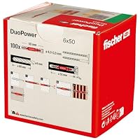 fischer DUOPOWER 6 x 50, Universaldübel, leistungsstarker 2-Komponenten-Dübel, Kunststoffdübel zur Befestigung in Beton, Ziegeln, Stein, Gipskarton UVM., ohne Schrauben, 100 Stück (Packung mit 2) – Ansicht 3