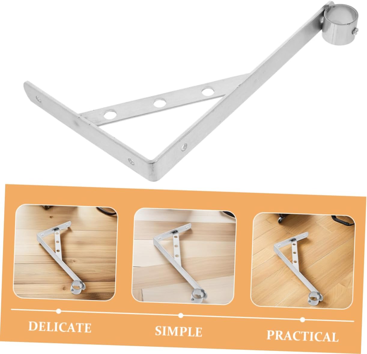 2pcs Heavy Duty Stainless Steel Closet Rod Bracket Wall Mounted Shelf Holder for Clothes Drying Triangular Corner Support for Optimizing Space Areas