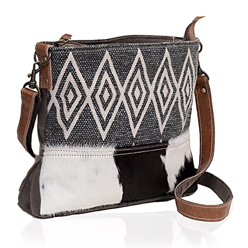 CLA Bags upcycled canvas & cowhide leather shoulder bags for women4