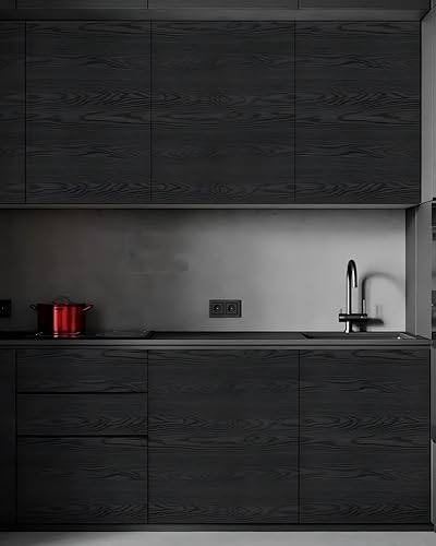 Miniatura 48 de LXCREAT Papel de contacto de bloque de carnicero de madera sintética, papel tapiz Shiplap para despegar y pegar, tablones de madera para paredes