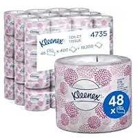 Kleenex Toilet Tissue (4735), 2 Ply Toilet Paper, 48 Toilet Rolls/Case, 400 Sheets/Roll (19,200 Sheets)