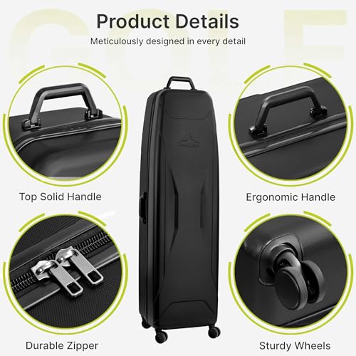UNIHIMAL Hard Case Golf Travel Bag with Wheels- PC Hard Shell Design Waterproof, Durable & Large Capacity- Golf Travel Case for Golf Clubs Ultimate Protection