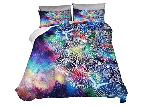 Sunnycitron Girls Comforter Set Twin Size Galaxy Comforter Sets Blanket Kids Twin Bed Comforter Set 3D Outer Space Themed - All-Season Down Alternative Quilted Duvet (1 Comforter +2 Pillowcase) #TOP2