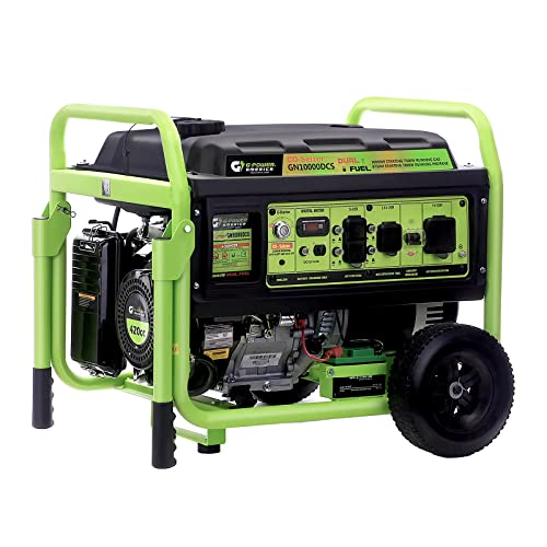 Dual Fuel Portable Generator 10000 Watt,Gas or Propane Powered,Electrical/Recoil Start, Equipped with CO-Seizer CO Protection System