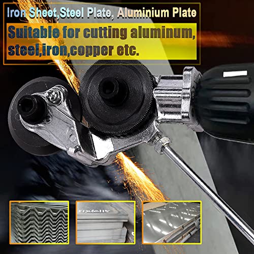Vafany 220915LJ09-1-9192-1110565912 Electric Drill Plate Cutter,Versatile Metal Shears Drill Attachment Sheet Metal Nibbler Car Maintenance Accurate Double Headed Safe 360 Cutting Head Durable Electric Drill Shear thumb #4