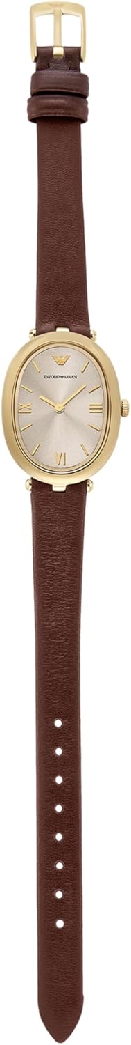 Emporio Armani Women's Two-Hand Brown Leather Watch (Model: AR11708) - Image 6