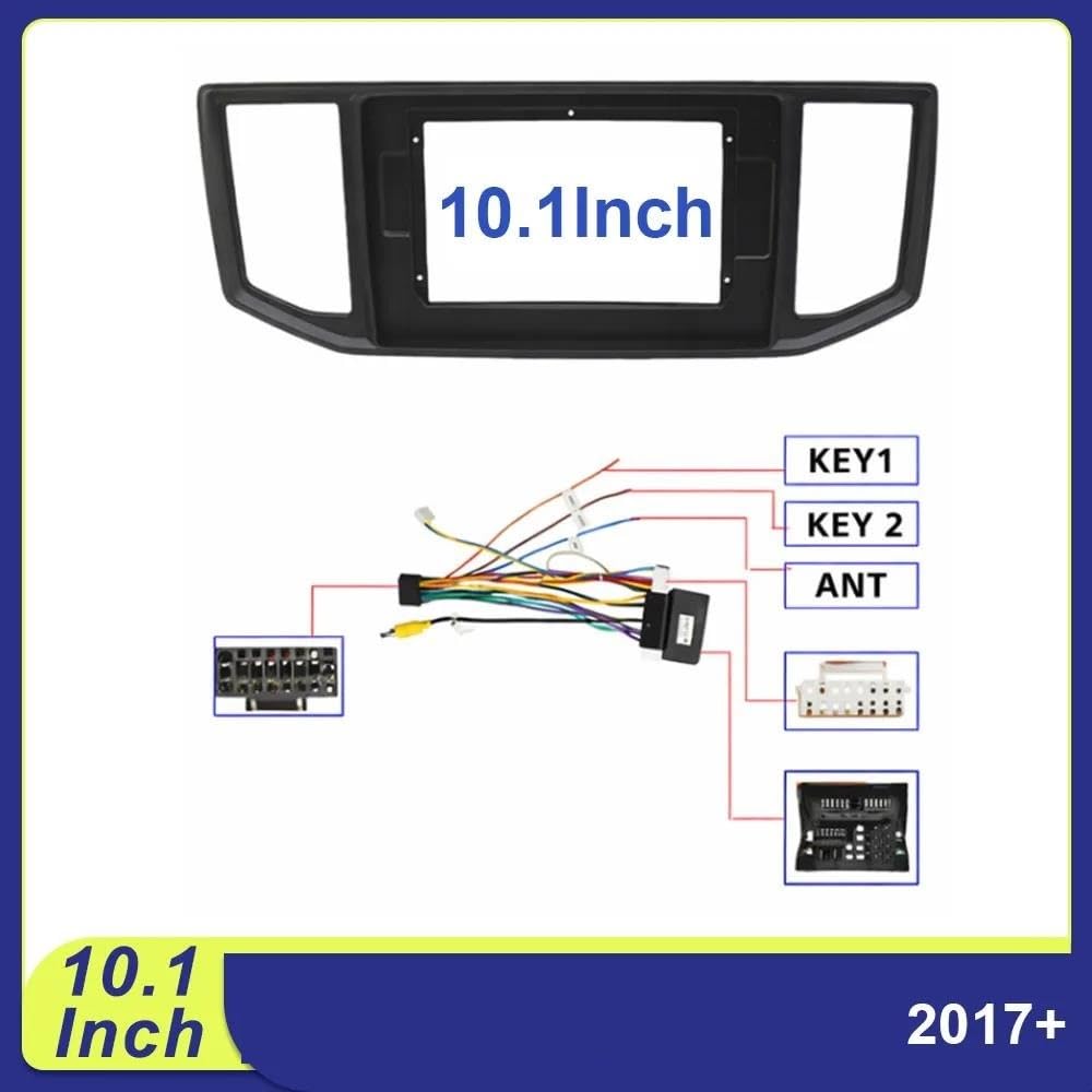 Générique Cadre de façade d'autoradio 10.1 Pouces Radio Fascia pour VW pour Crafter 2017 + 2Din Voiture Android Cadre MP5 Lecteur Panneau Stéréo Autoradio Tableau de Bord(Frame)