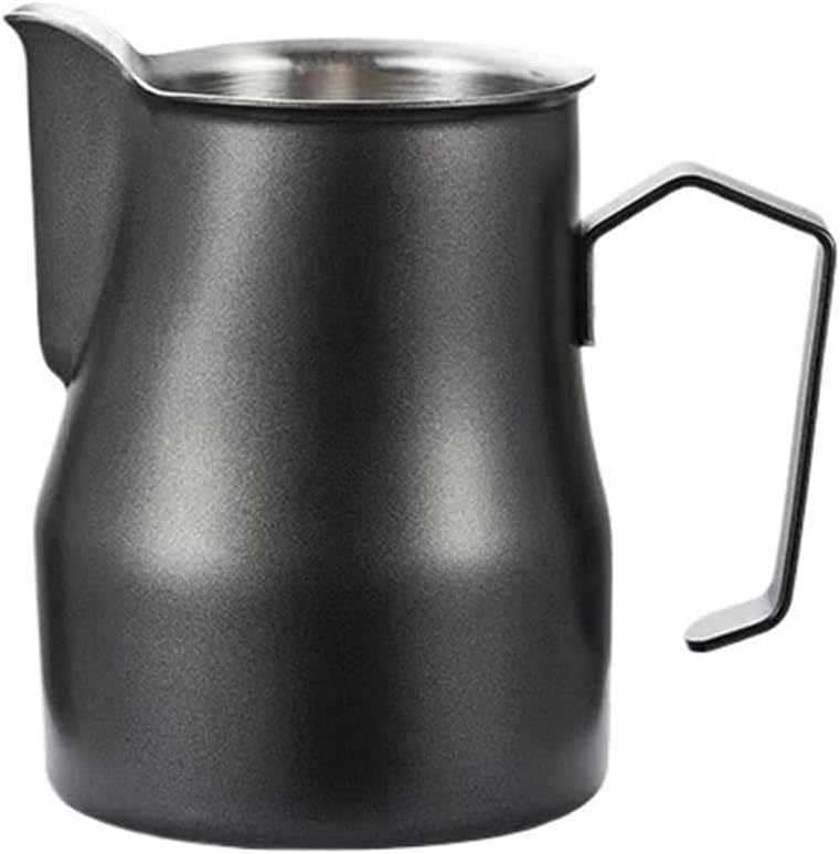 350/500ml Milk Frothing Pitcher Steaming Pitchers Foam Jug Latte Art Making Tools Home Barista Accessories(Black-500ML)