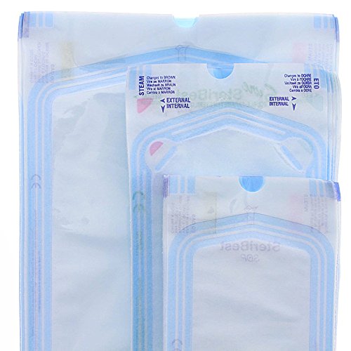 200x Sterilisationsbeutel 14 x 26 cm mit SK Verschluß Sterilisier-Beutel, Steribeutel für Autoklaven, selbst-klebend, 14x26 cm