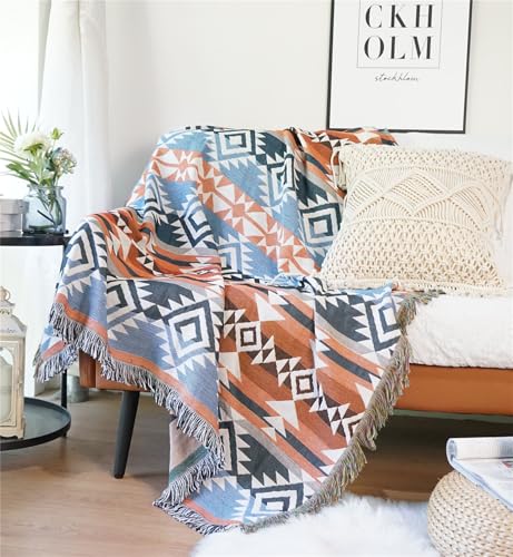 Image of Lqprom Aztec Southwestern Throw Blanket,Native American Cover 63 inchx87 inch