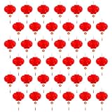 Chinese Red Paper Lanterns 36 PCS Chinese New Year Lanterns Lunar New Year Lanterns Chinese Lanterns Traditional Hanging Festival Decorations for New Year Spring Festival Restaurant Wedding, 8 Inch