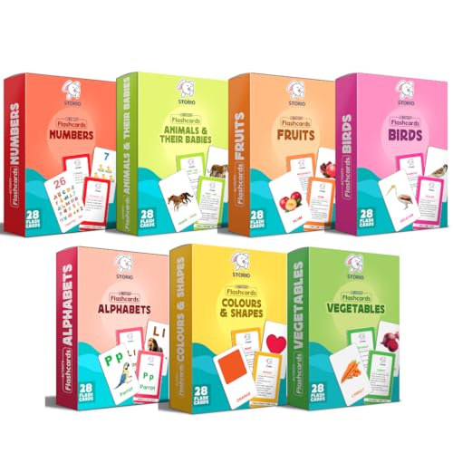 Storio Flashcards Early Learning 7 in 1 Flash Cards for Kids Babies | 196 Total Cards | Fun & Easy Learning Way for Preschoolers & Toddlers | 12+ Months (B0D2HMC69Y) Amazon Price History, Amazon Price Tracker