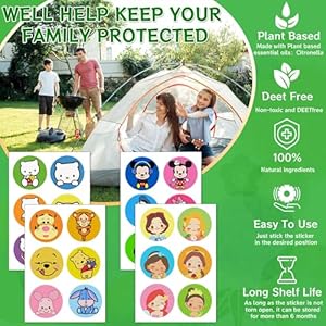 168Pack Cute Mosquito Repellent Patches for Kids, Natural Citronella Stickers for Adult-DEET Free
