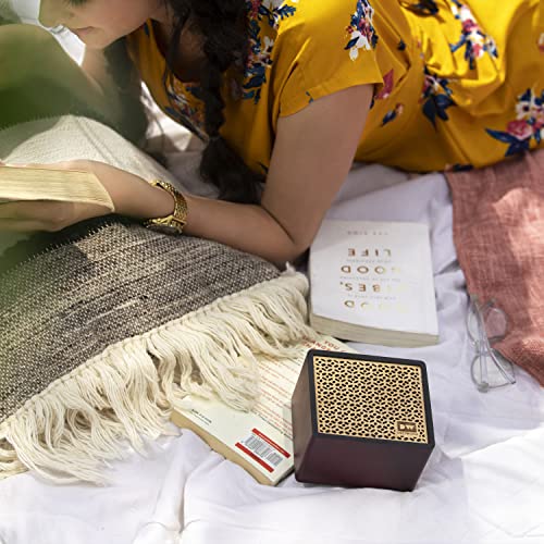 Image of Deciwood 5W 5.0 Clef Wooden Bluetooth Speaker, 1200 mah Battery, Supports -FM,USB, SD Card, Wooden Finish Body (Cherry Red)