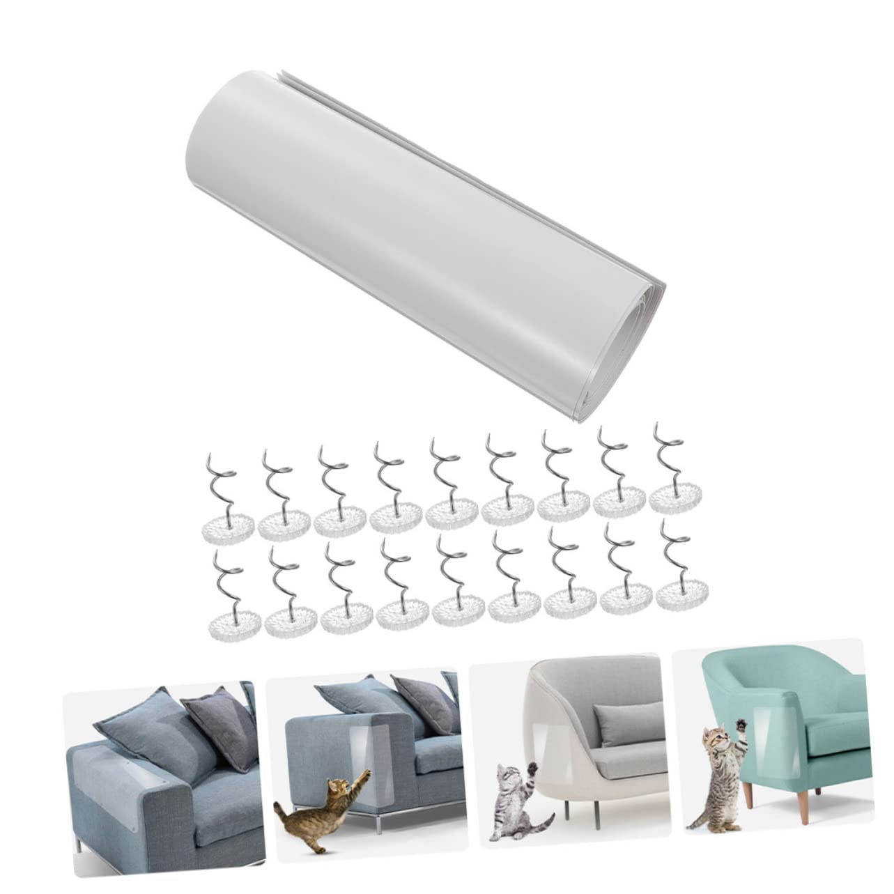 FRCOLOR 18blätter Kratzschutzfolie Für Möbel Selbstklebende Katzenmöbelschoner Transparentes Sofa Kratzschutzpad Effektiver Schutz Gegen Kratzen Für Couch Stühle Und Mehr