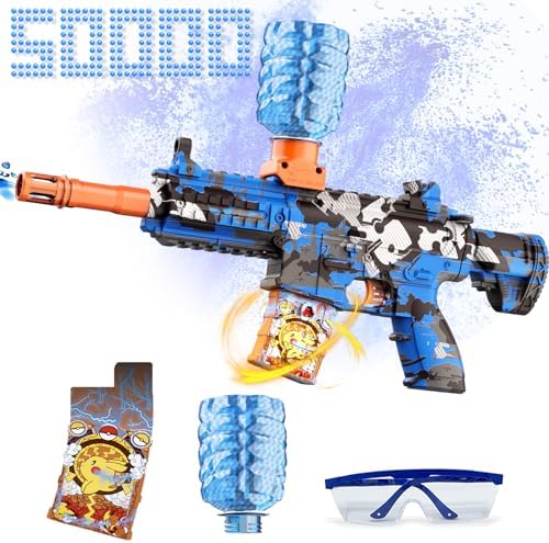 Electric Gel Ball Blaster, High Speed Automatic Splatter Ball Blaster with 40000+ and Goggles, SUPBEC Rechargeable Splatter Ball Toys for Outdoor Activities Game Party Favors- Pika
