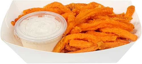 Vista 175 de Restaurantware Papel de periódico Bio Boat - 3" x 2" x 1" - Caja de 50 unidades Newsprint