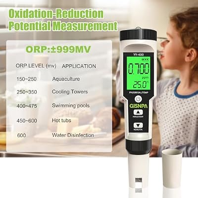 PH Meter, Digital 4-in-1 PH ORP H2 Temp Meter, PPB/PPM Meter with ATC, 0.01 Resolution High Accuracy PH Tester for Drinking Water