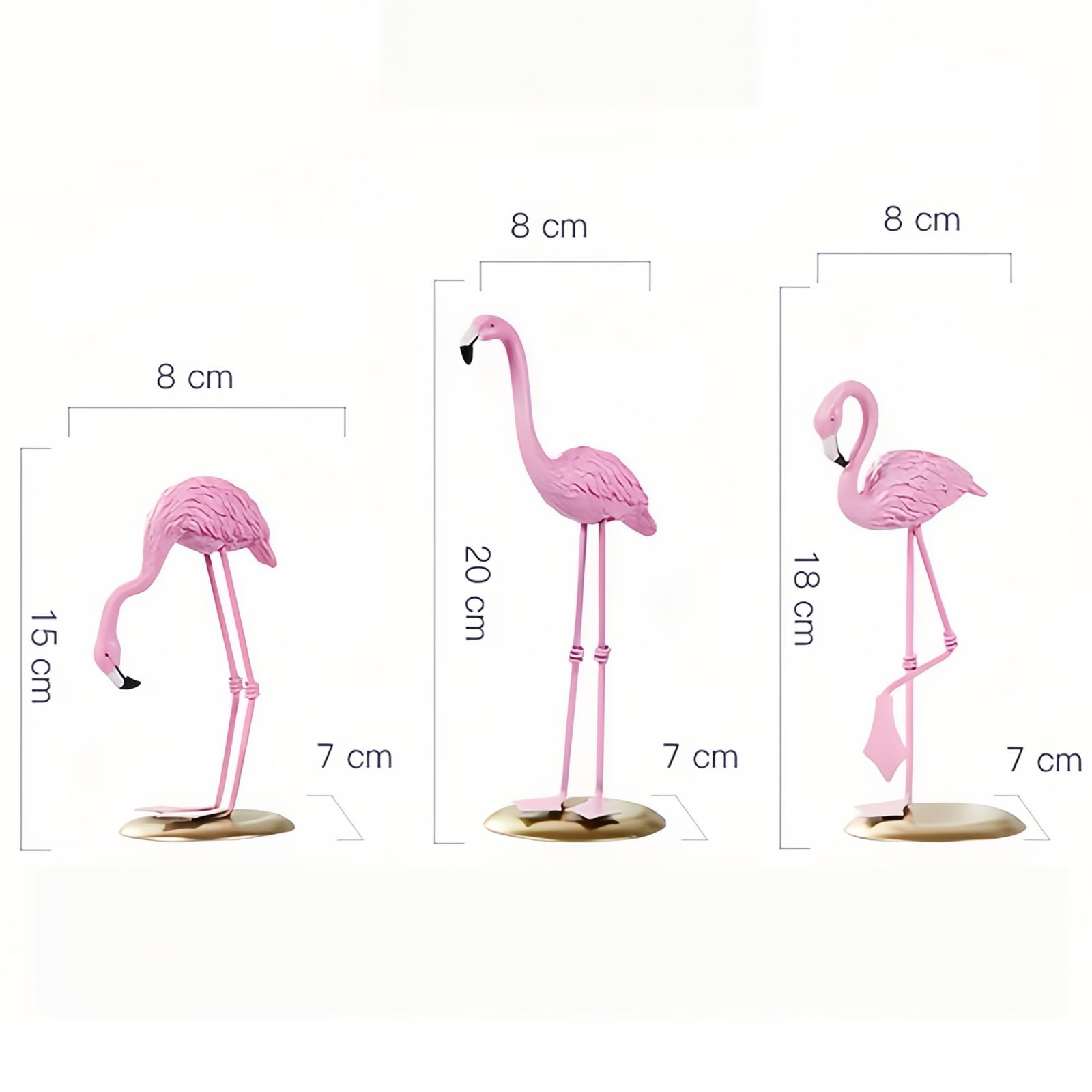Figura de Flamenco Rosa Estatua de Pájaro en Resina