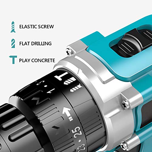 QHYXT Akku-Bohrmaschinen, 25-V-Akku-Schlagbohrer-Set, 32 Nm maximales Drehmoment, ± 160 Min. im Leerlauf, Silikon… – Bild 5