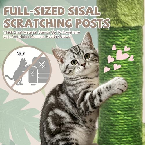 Rascador para gatos grande con forma de cactus de 72 pulgadas miniatura 4