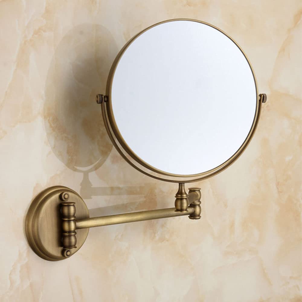 Accesorios de baño, Toallero, Portapapeles, Gancho para Bata, Latón Antiguo, Montado en la Pared, Latón Macizo, Juego de Accesorios para baño de Ducha, Espejo de Aumento 1X 3X