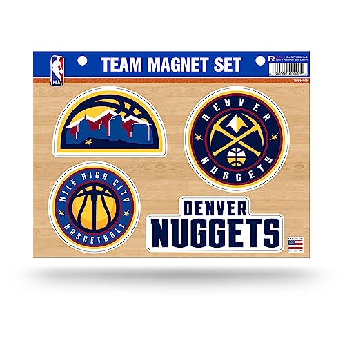 Rico Industries NBA Denver Nuggets Die Cut Team Magnet Set Sheet, 8.5 x 11-", Team Color