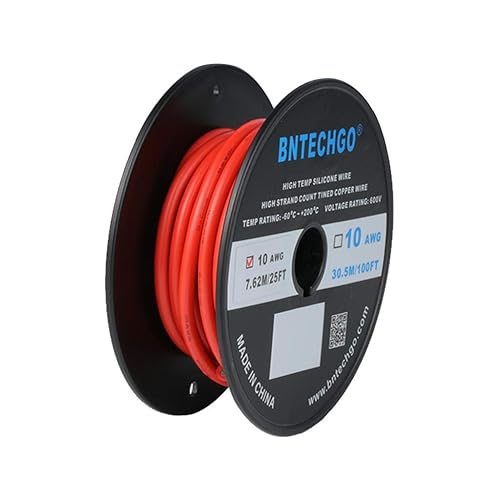 Vista 37 de BNTECHGO 10 alambre de silicona de calibre 50 pies ultra flexible de alta temperatura 200 oC 600 V 10 AWG silicona 1050 hebras de alambre trenzado