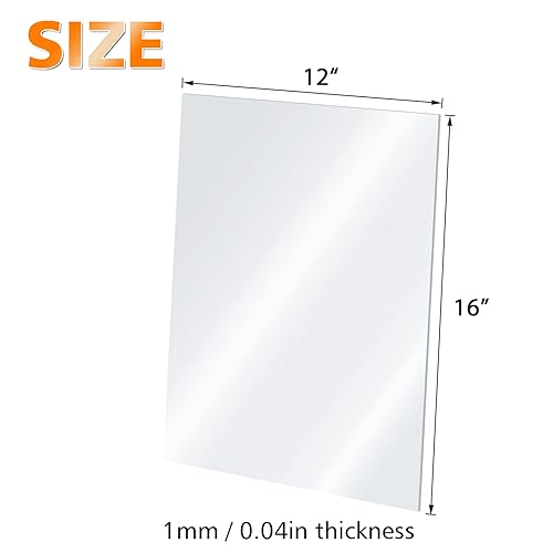 Miniatura 2 de Egofine - Hojas de plexiglás transparentes de 12x16", 1/25" de grosor, 12 láminas acrílicas fundidas para manualidades, reemplazo de vidrio