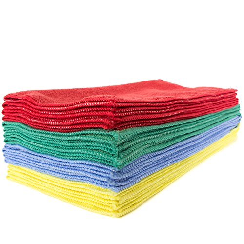 Zwipes Professional Microfiber Cleaning Cloth Towels, Premium Cleaning Supplies For Car Wash, Window Cleaner, Shop Towels, Counter Tops, Offices And More, 16X16 Inch Towel Set, 12-Pack,Assorted Colors #TOP5