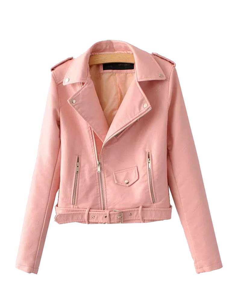 ShiFan Blouson Imitation Cuir Perfecto Femme Style Brando Biker Motard