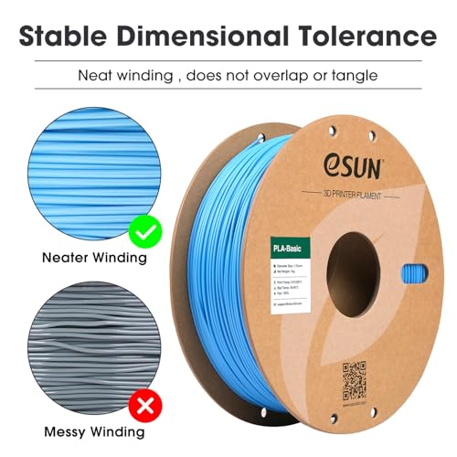 Image of eSUN PLA Basic Filament 1.75mm, 3D Printer Filament High Speed PLA for Fast Printing, 1KG Spool (2.2 LBS) 3D Printing Filament for High Speed 3D Printers, Light Blue