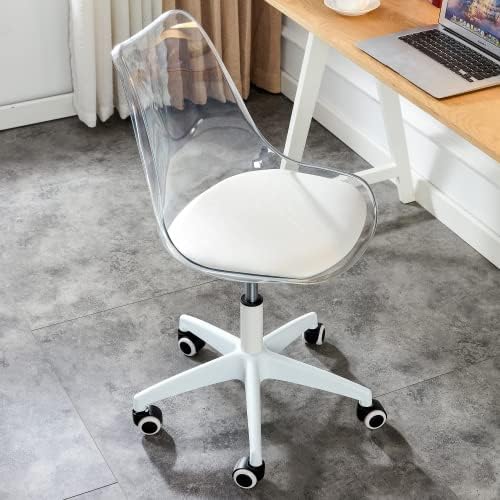 Miniatura 4 de Silla giratoria de escritorio para oficina en casa, silla giratoria ajustable de 360 , silla giratoria de plástico de ingeniería sin brazos con