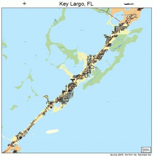 Map Of Key Largo Large Street & Road Map Of Key Largo, Florida Fl - Printed Poster Size Wall  Atlas Of Your Home Town : Amazon.ca: Home