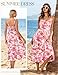 GRACE KARIN Women's Summer Maxi Dresses 2026 Sleeveless Beach Boho Dress Floral Sundress with Pocket Fashion Clothing Floral White Pink L