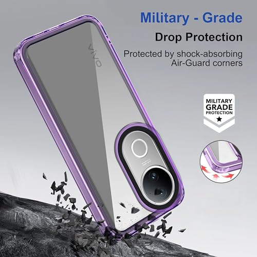 Image of Zapcase Back Case Cover for Vivo V50e 5G | Compatible for Vivo V50e 5G Back Cover | Case Cover with Camera Protection | (TPU + PC | Translucent Purple)