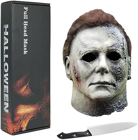 Xambop Michael Myers Maske Ganzer Kopf Horror Schwarz Latex Maske Kostüm Requisiten