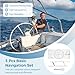 3 Pcs Basic Navigation Set, Including Marine Parallel Ruler, Nautical Protractor, and Navigation Fixed Point Divider, Marine Accessories with Clear Scales for Boat